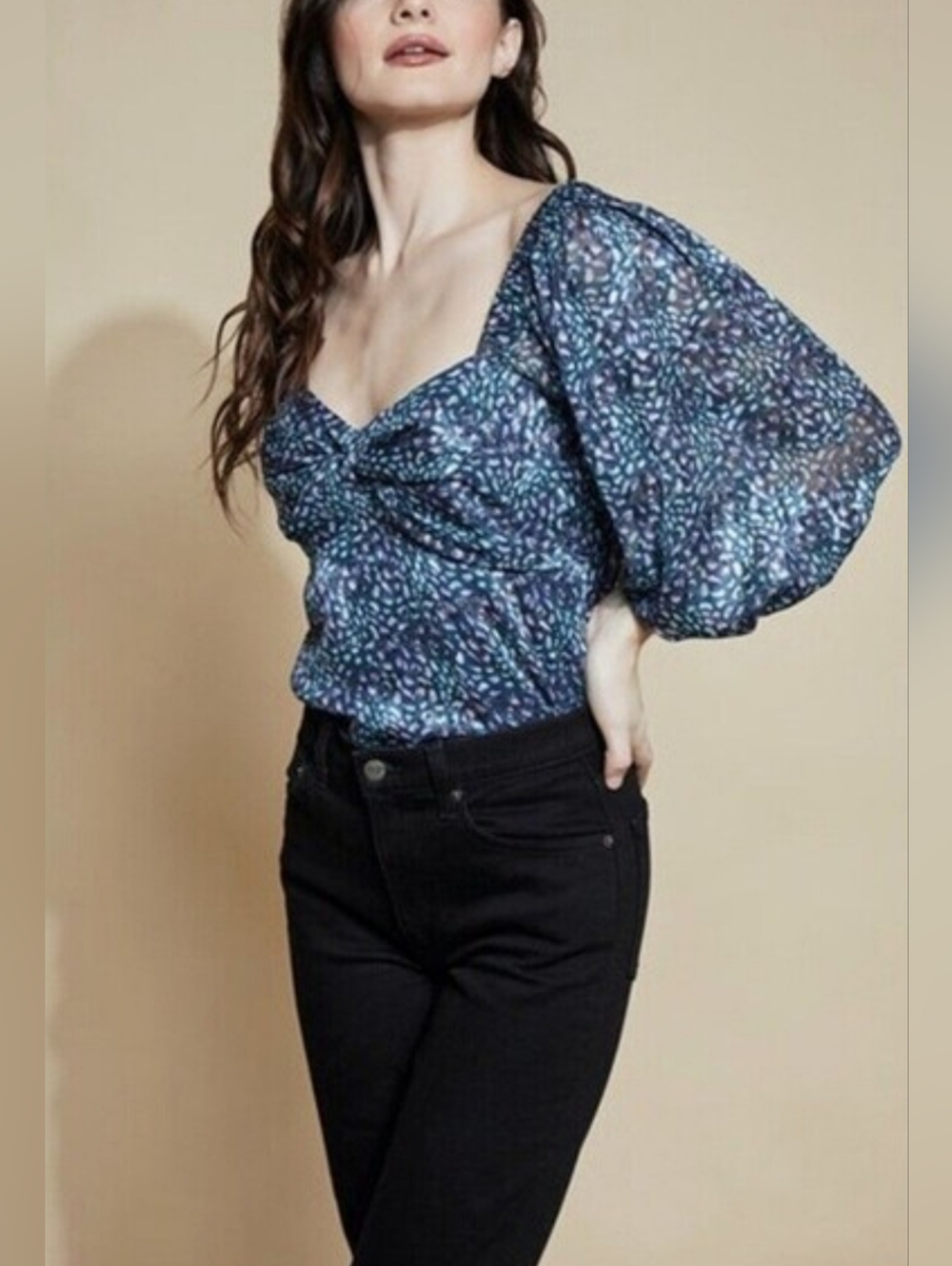 Hutch Anthropologie Medley Blouse in Animal Sz M